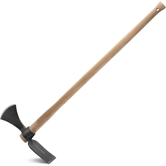 Cutter Mattock Digging Tool - 42” Garden Hoe and Hand Pick Axe Splitting Hatchet with Steel Blades and Wood Handle -Pickaxe for