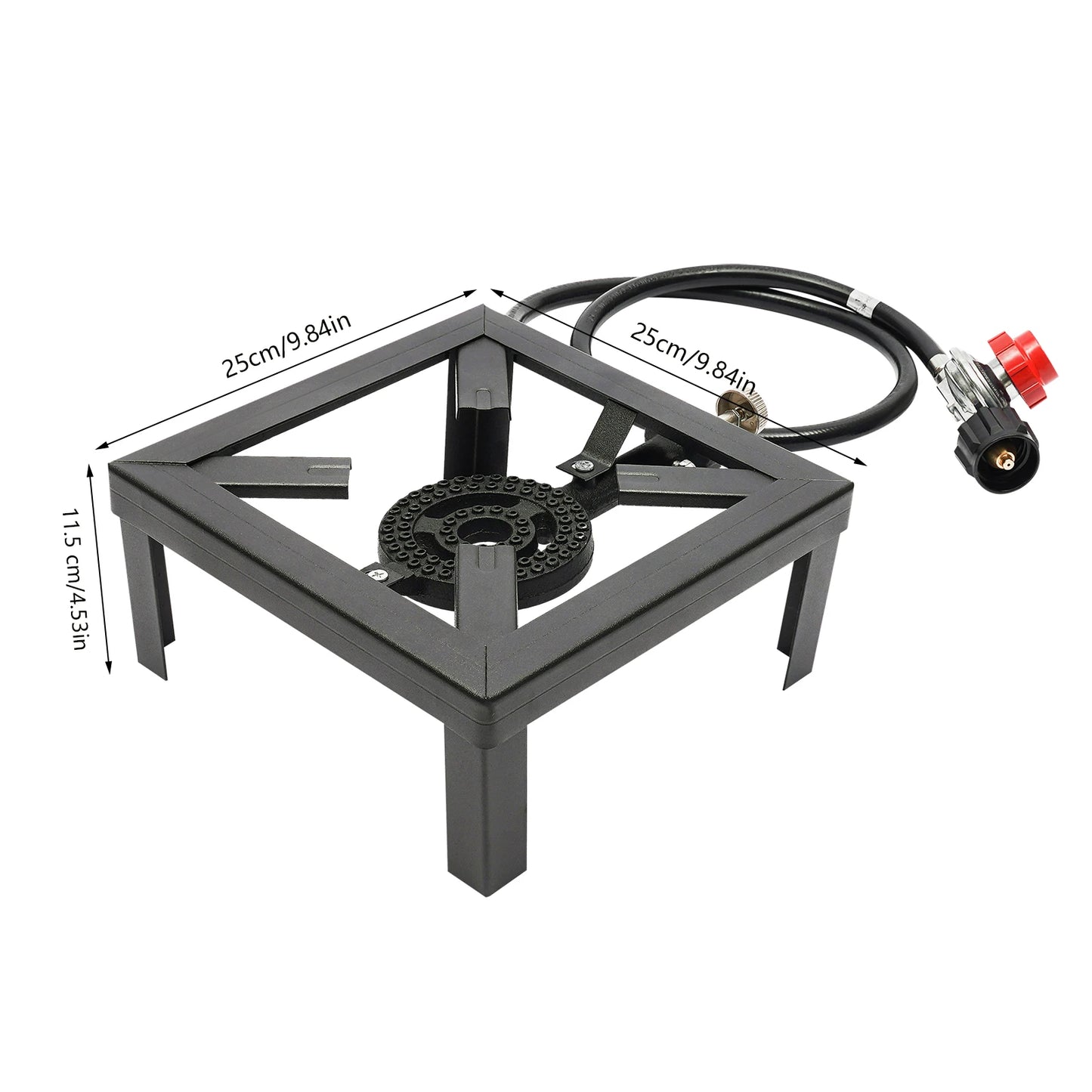 8000W Portable Outdoor Camping Single Burner Gas Stove Propane Cooker, with Adjustable Regulator Hose (0-20PSI) for Camping, BBQ