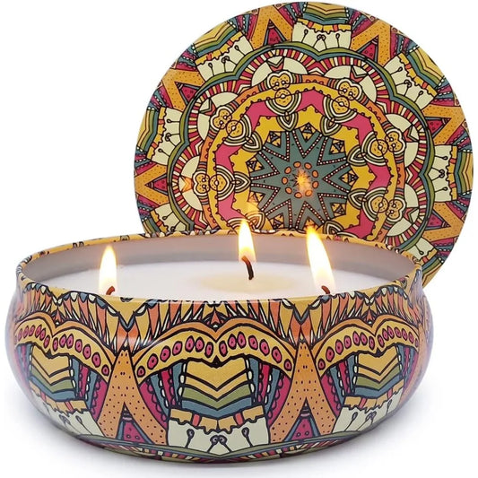 Citronella Outdoor Candle 3 Wick 13.5oz Soy Blue and White