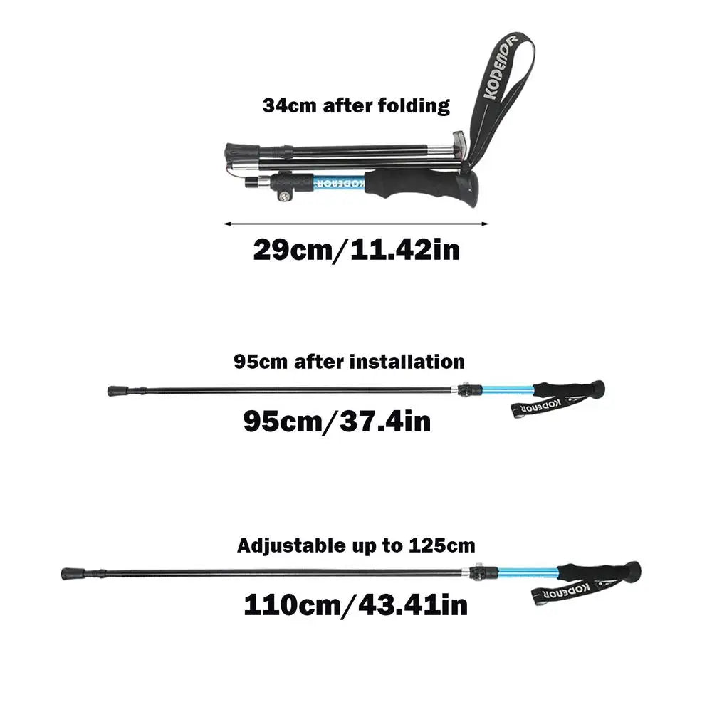Hiking Poles Trekking Poles Backpacking Gear Folding Walking Sticks 5-Section Trekking Walking Sticks Compact Hiking Poles For