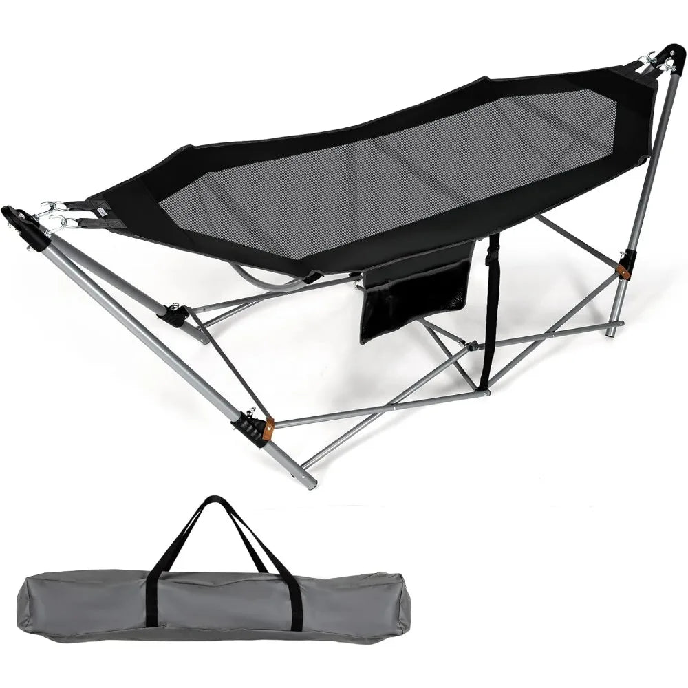 Portable Folding Hammock With Stand Indoor Outdoor Use