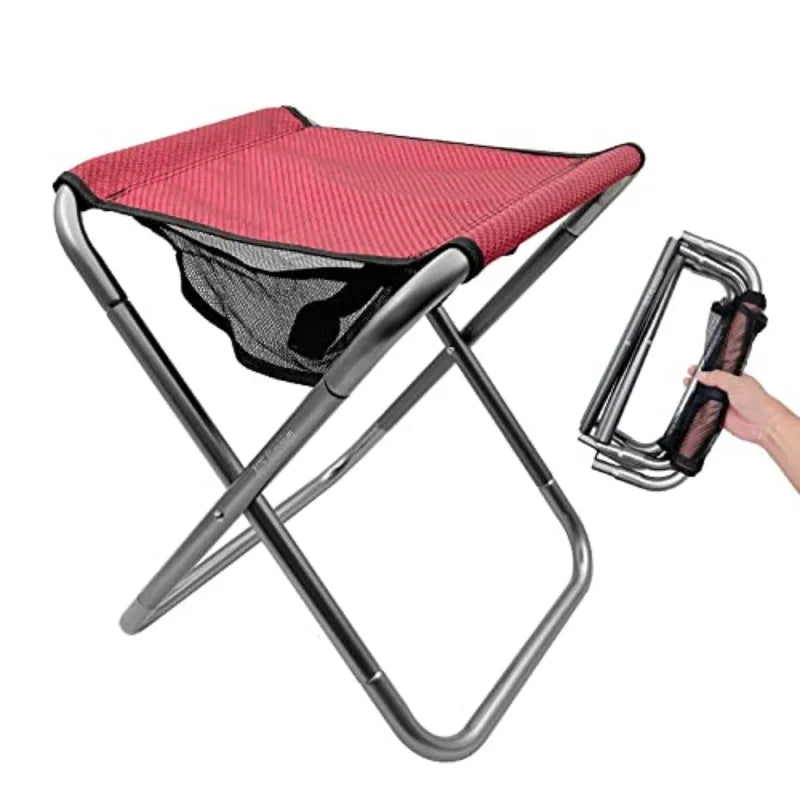 1PC Outdoor Aluminium Alloy Portable Folding Picnic Camping Stool Mini Storage Fishing Chair Ultralight Furniture