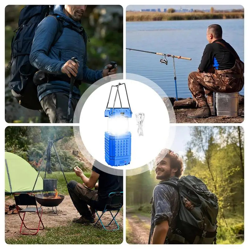 Solar Camping Light Bright Solar-Powered Camping Light Rechargeable 3000Mah Waterproof Portable Lantern For Travel Backpacking