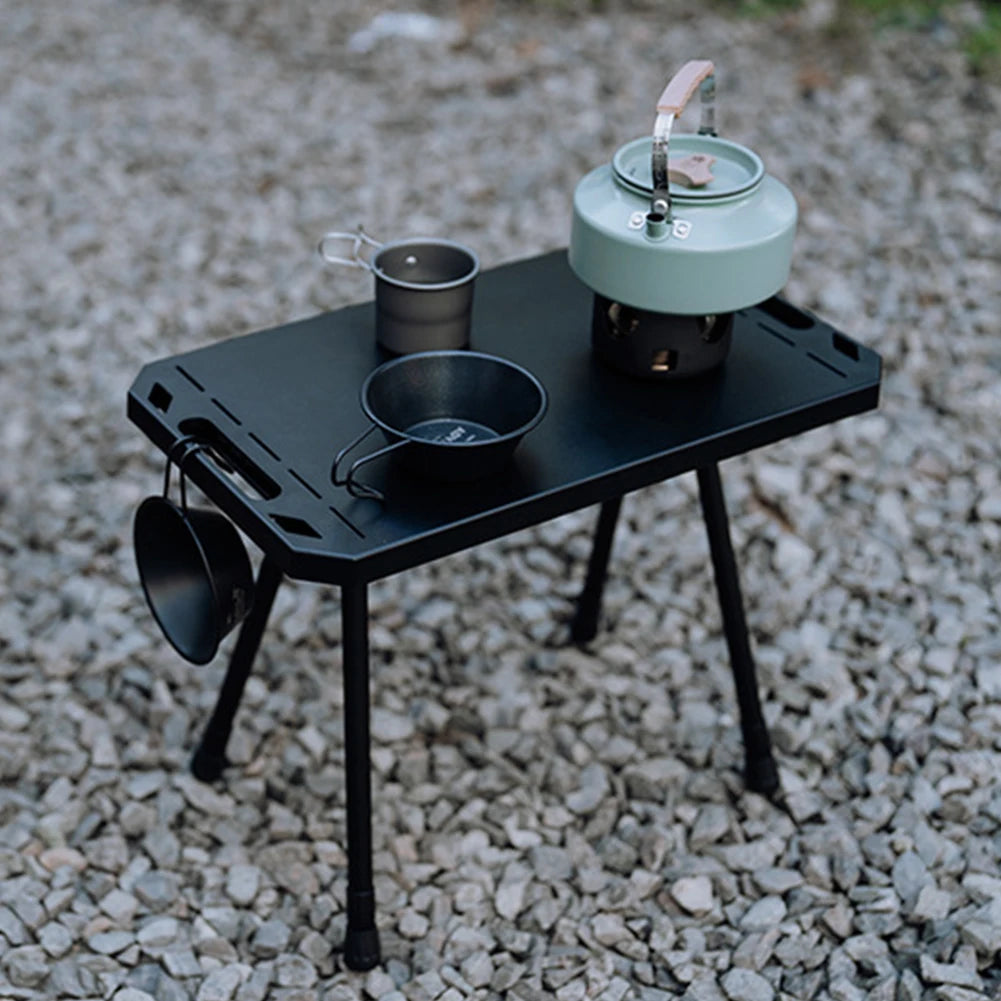 Folding Camping Table Adjustable Height Outdoor Table Aluminium Alloy Beach Table for Outdoor Indoor Picnic BBQ Hiking