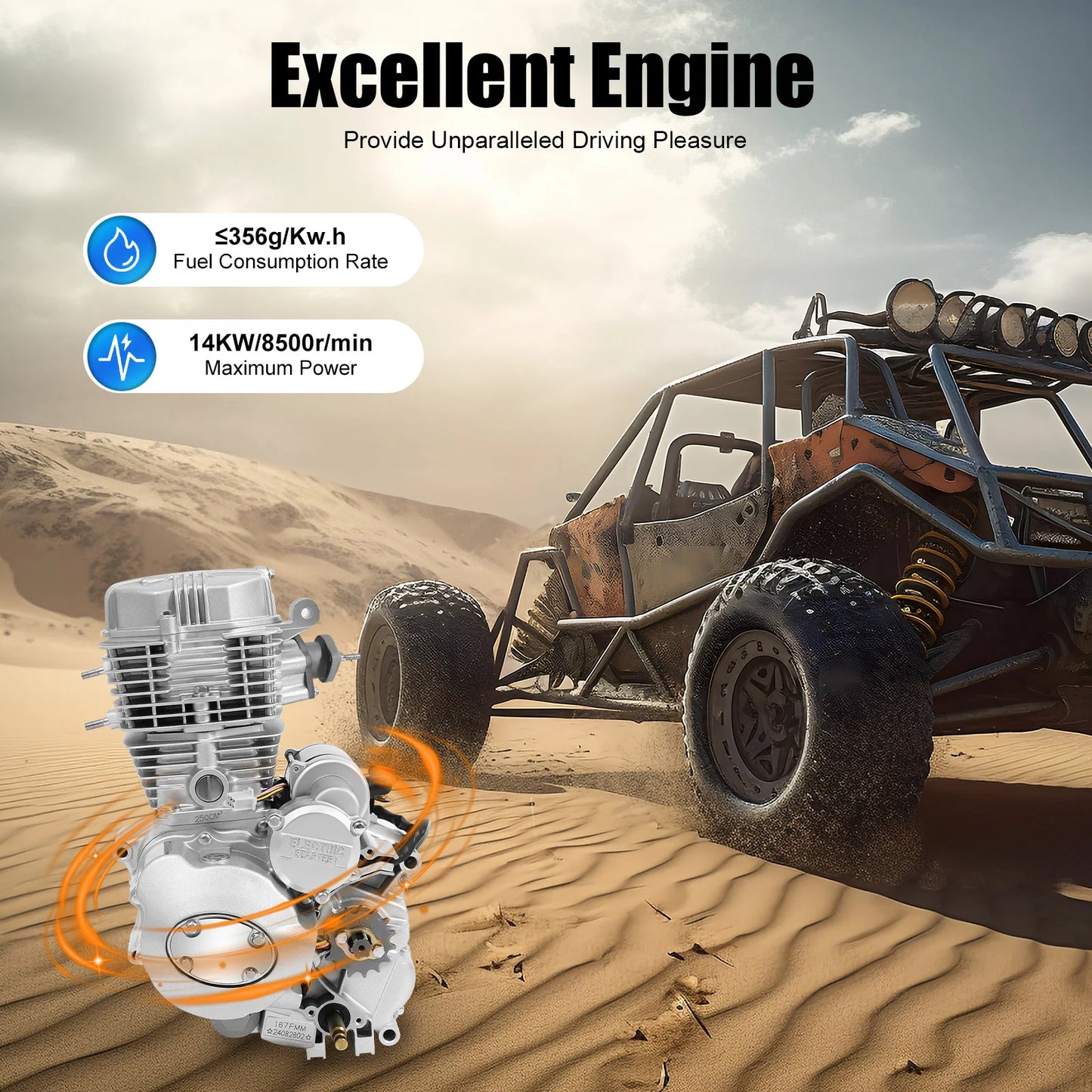 200cc 250cc Motorcycle Engine 4 Stroke Single Cylinder ATV