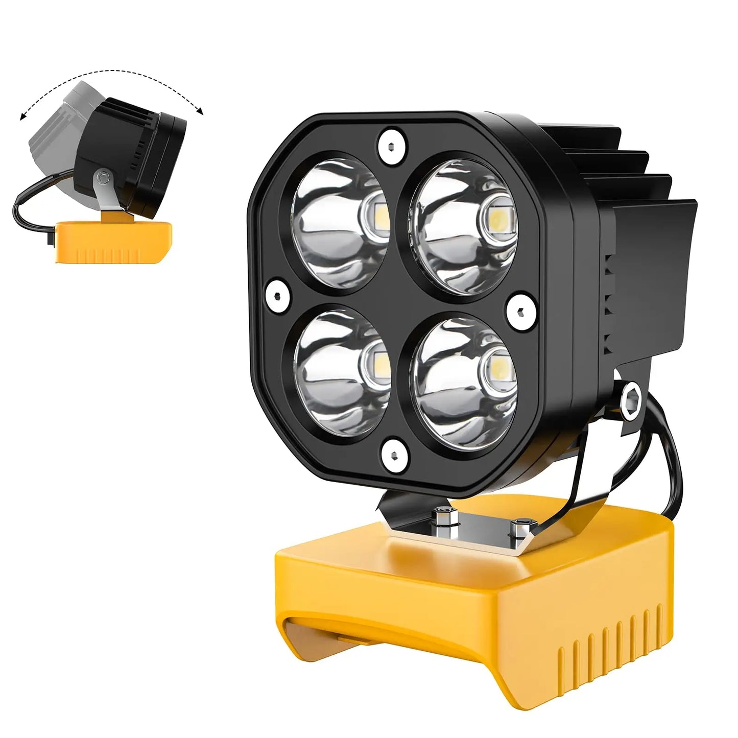 Kzreect 40W 6000LM Portable LED Work Light, for Dewalt 20V Battery, Cordless Work Light for Camping and Emergency Backup