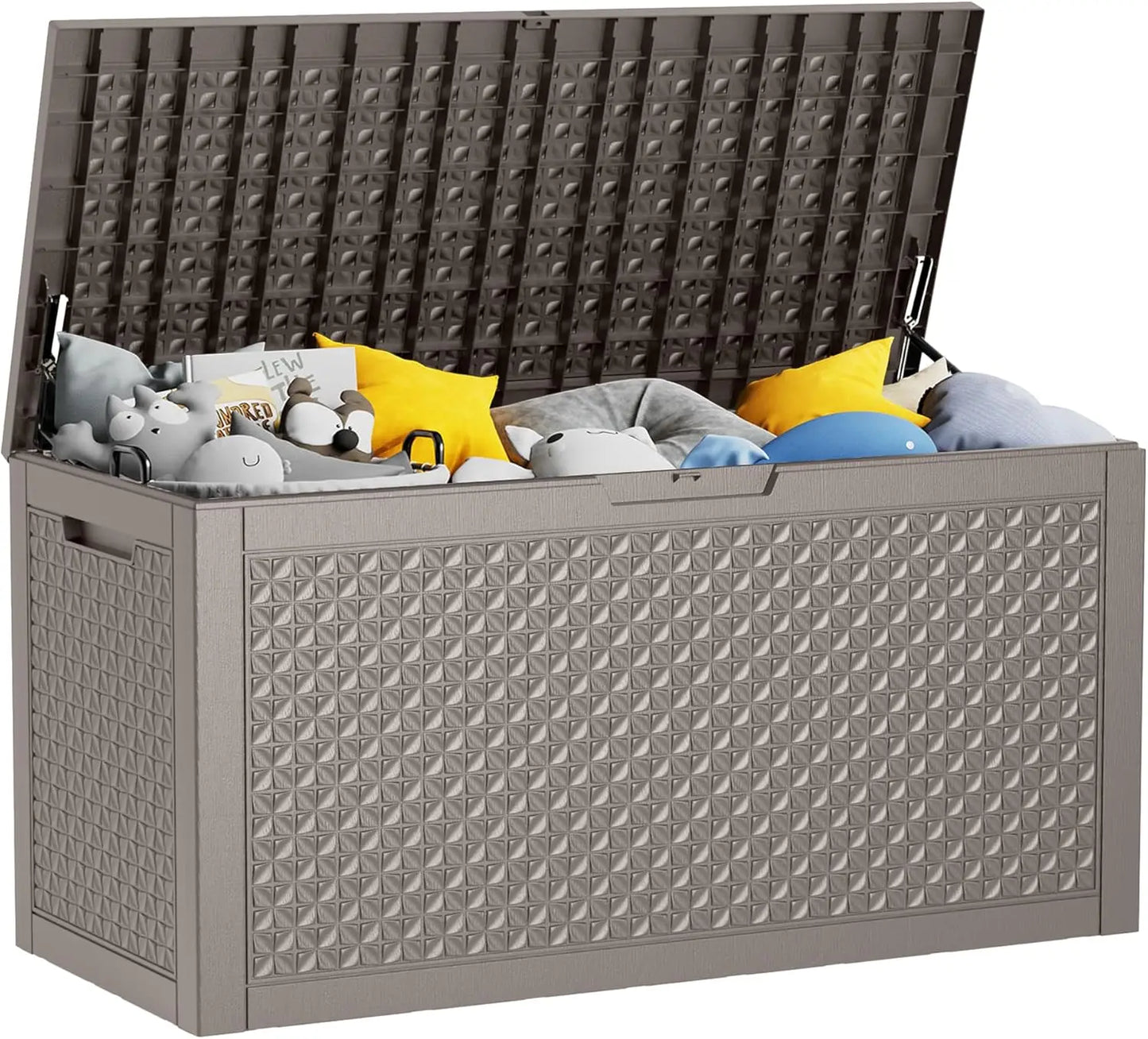 150 Gallon Resin Outdoor Deck Box Waterproof Storage Black