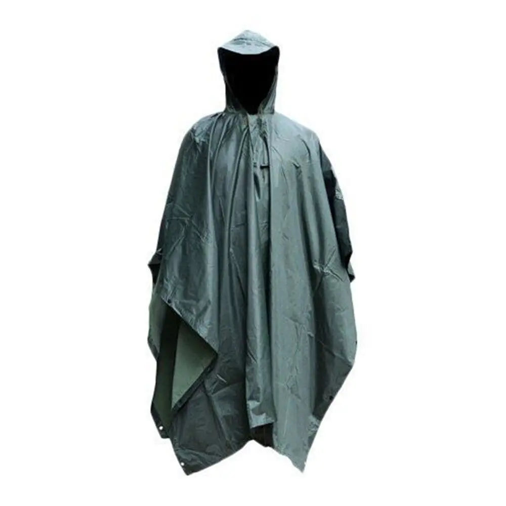 Tactical Rain Poncho - Army Poncho Shelter Waterproof Ripstop for Hunting