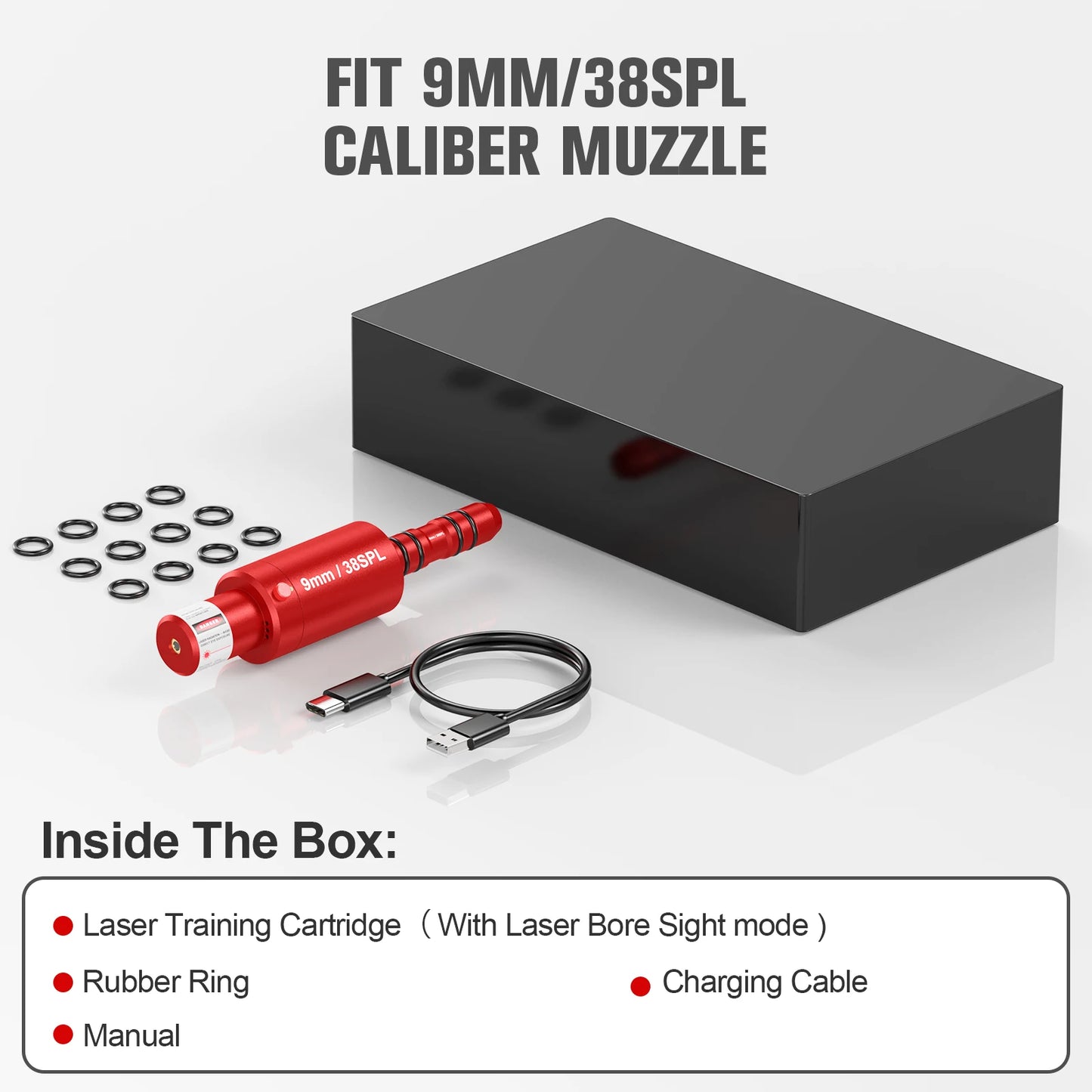 Pistol and rifle dry fire laser 9mm/38SPL laser training tool - hunting accessories training shooting calibrat.