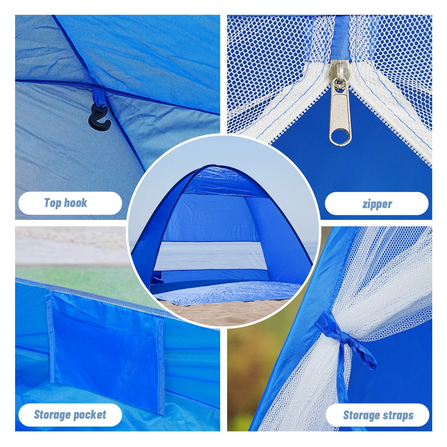Pop-up beach tent,with handbag - compact folding design, suitable for outdoor hiking,picnicking, and travel
