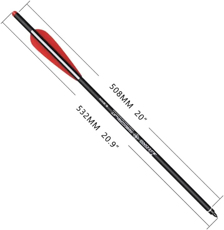 Elong Crossbow Bolts 20 Inch Carbon with Hunting Broadheads 6 Pack, Crossbow Arrows for Hunting Outdoor Target Practice