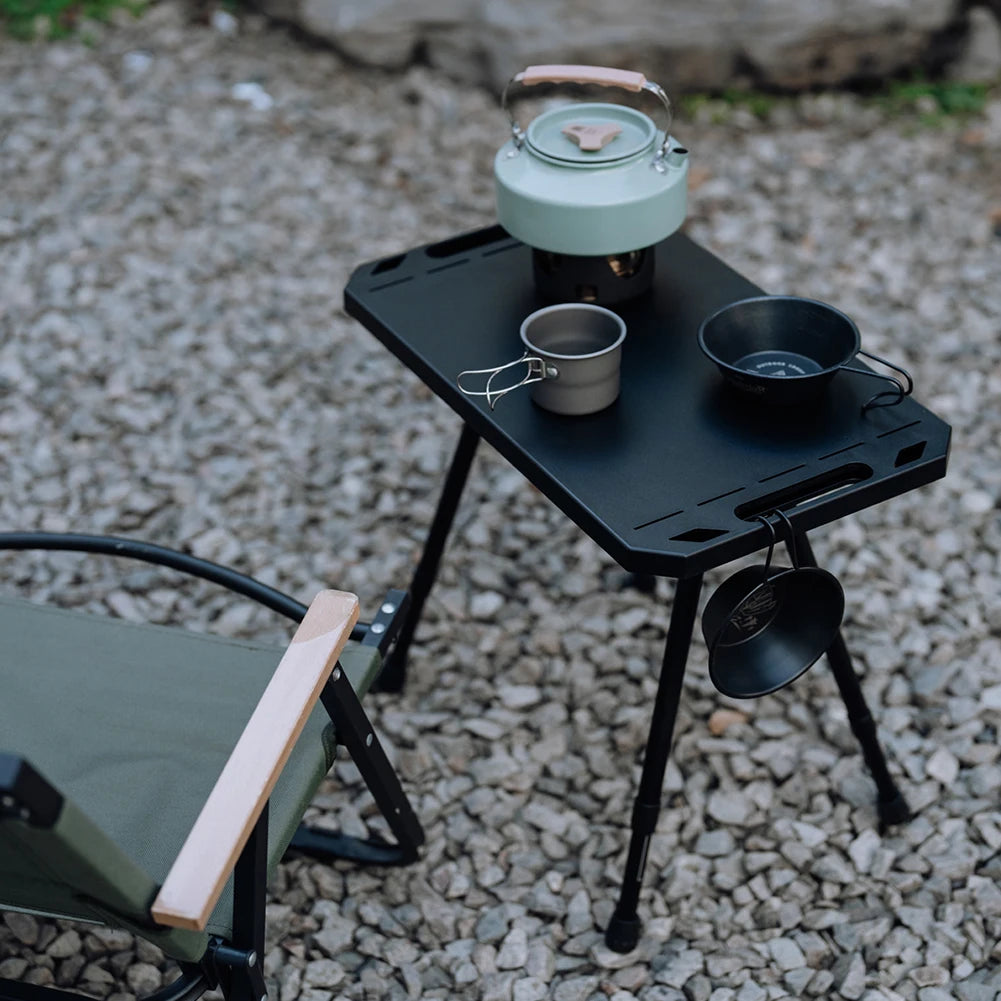 Folding Camping Table Adjustable Height Outdoor Table Aluminium Alloy Beach Table for Outdoor Indoor Picnic BBQ Hiking