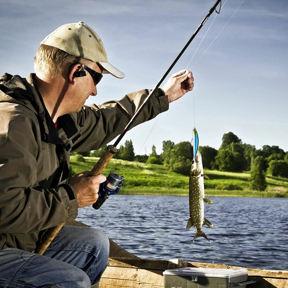 83pcs Fishing Lures Kit Soft and Hard Bait Hooks Sinker Weights Swivels Fishing Gifts for Men