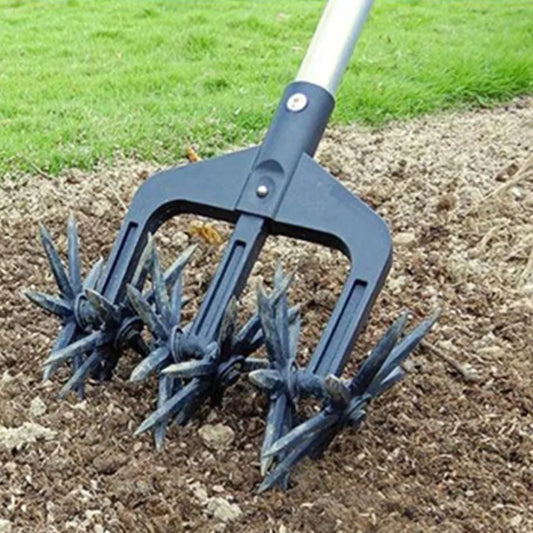 2 in 1 Garden Aerator Ventilated Scarifier Gardening Rotary Tiller Rotary Cultivator Tool Soil Plowing Tool for Garden