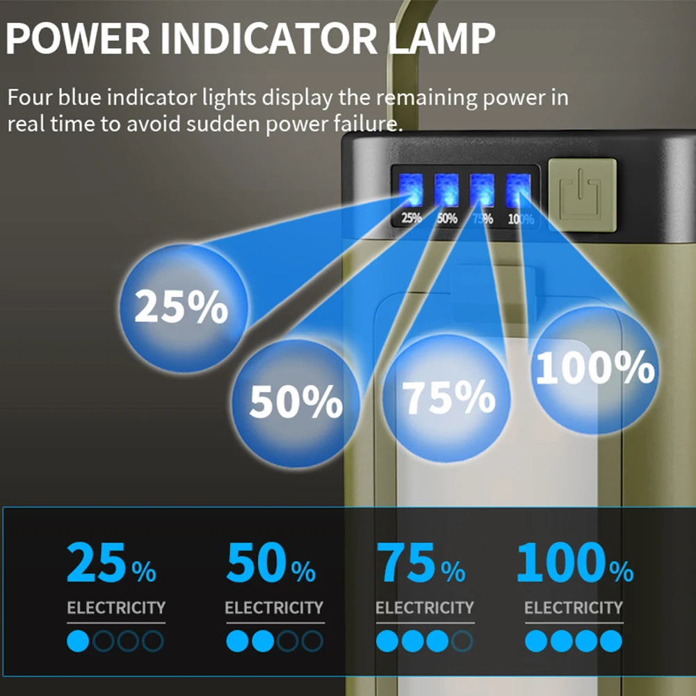 Foldable Camping Light Rechargeable Lantern Power Bank Solar Camping Lantern Portable Flashlight LED Tent Light