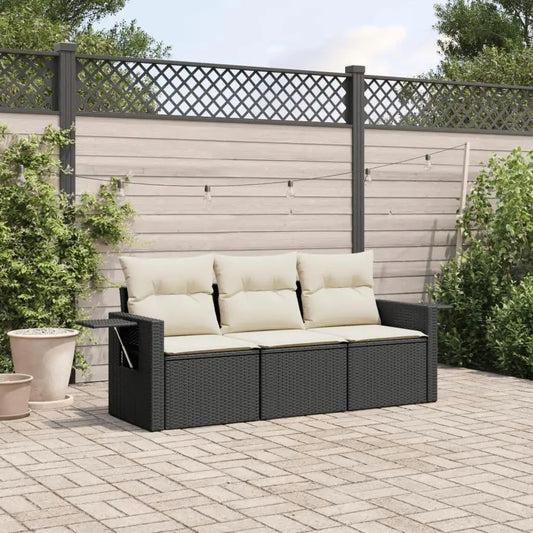Modern Black PE Rattan Medium Modular Garden Sofa Set Stylish Outdoor Lounge Furniture Cozy Seating for Patio Balcony Deck
