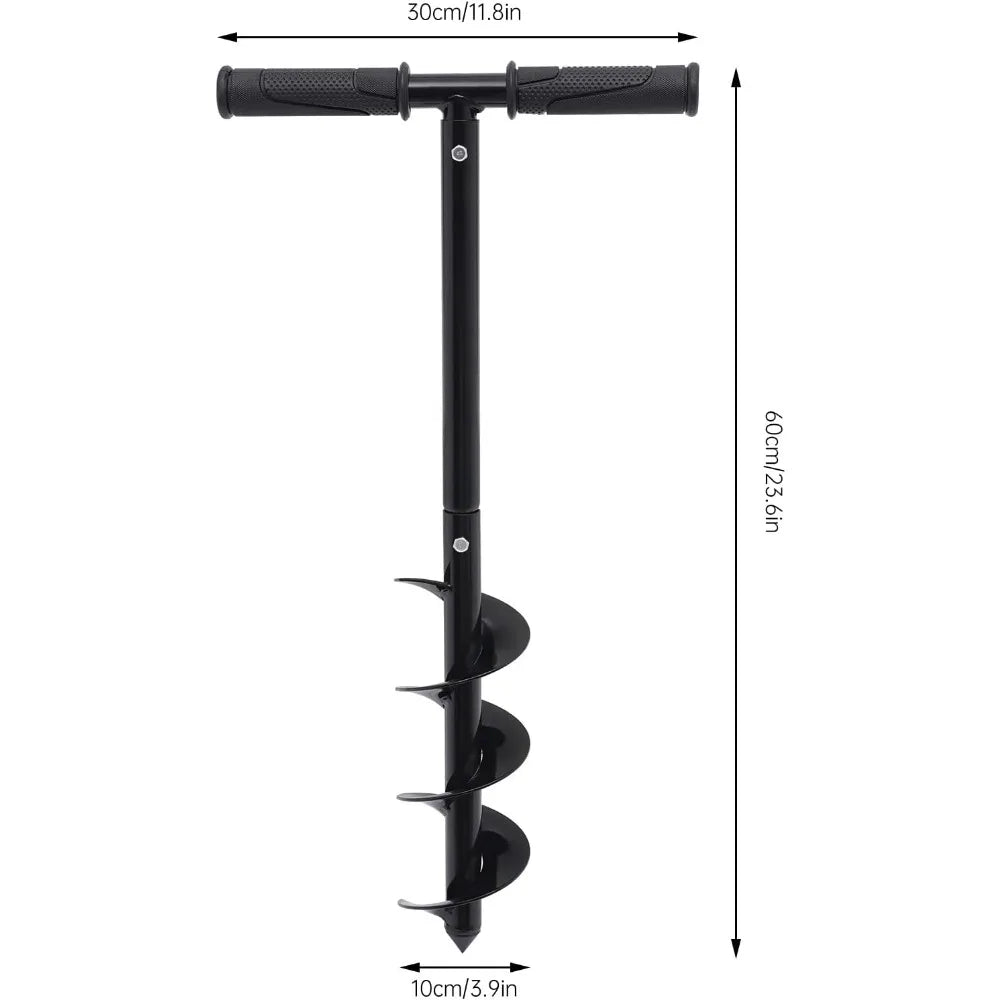 T-Shaped Garden Auger Drill Bit for Planting Manual Post Hole Digger Spiral Drill Planter for Gardening Lawn Care Fence Holes