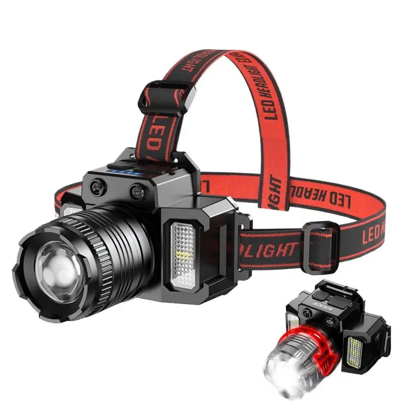 Motion Sensor Headlight LED Rechargeable Head Lamp Portable Outdoor Supplies Battery Powered Headlight For Camping Hiking