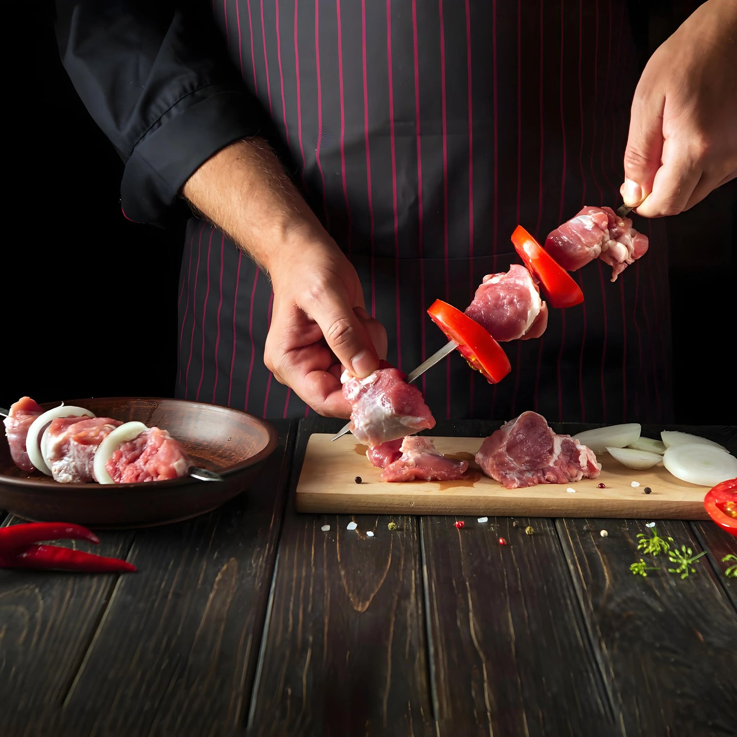 50-Pack Stainless Steel BBQ Skewers | Reusable & Rust-Proof Grilling Sticks | for Camping Backyard Parties Outdoor Cooking