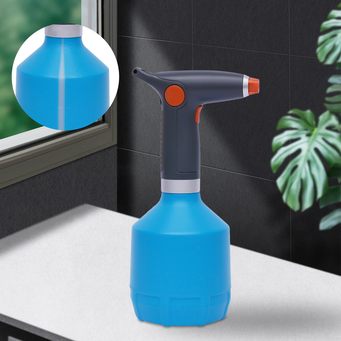 1000ML Electric Plant Spray Bottle Electric Watering Can High Pressure Garden Sprayer W/ 2000mah Battery Rechargeable
