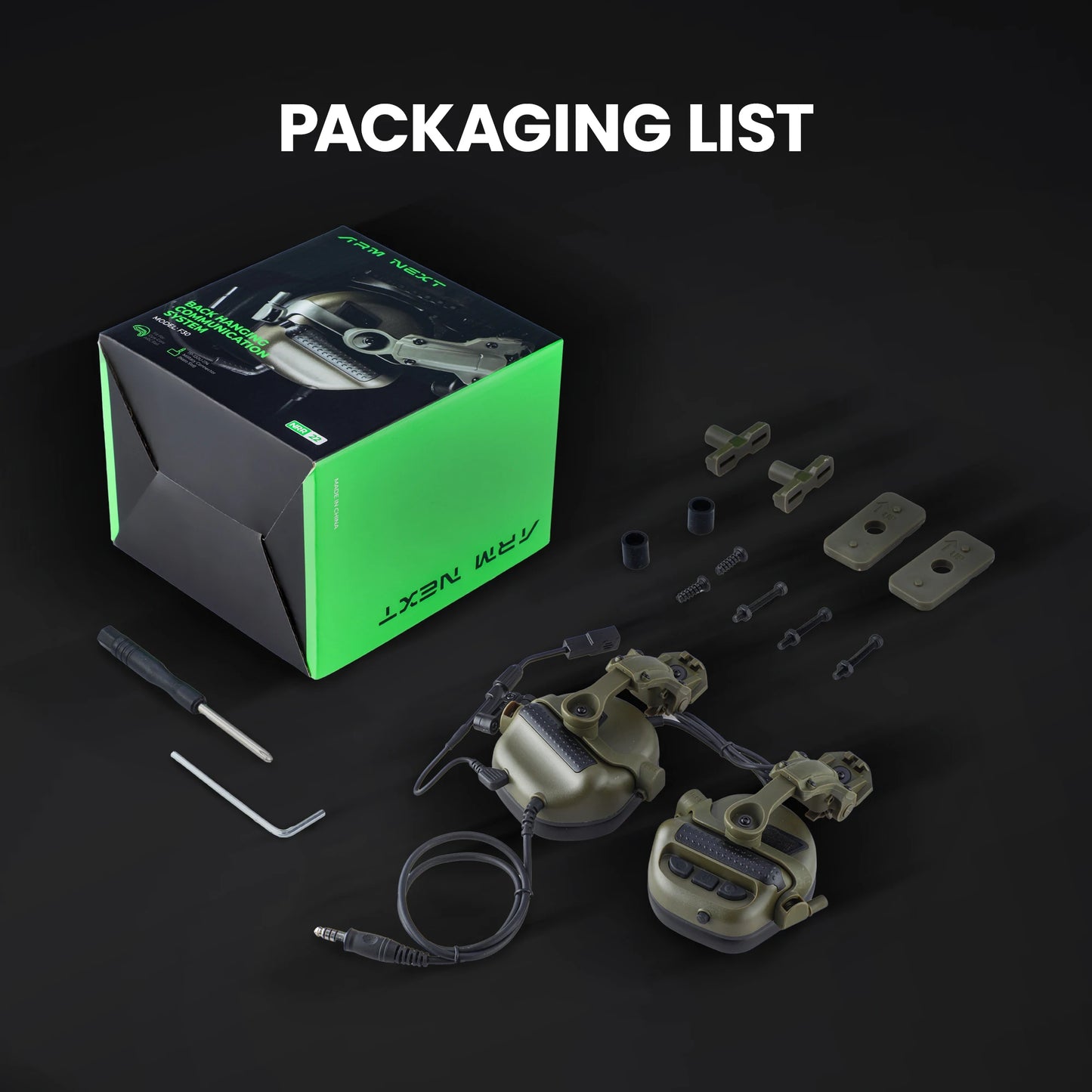 Arm Next Tactical Headset PTT Compatible Helmet Version