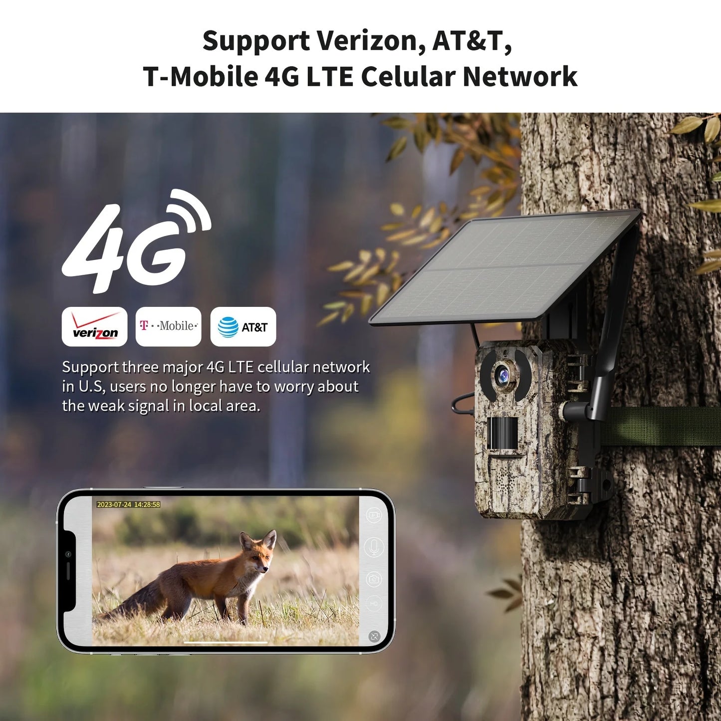 4G LTE Trail Camera 3rd Gen Built In SIM Card Live Video