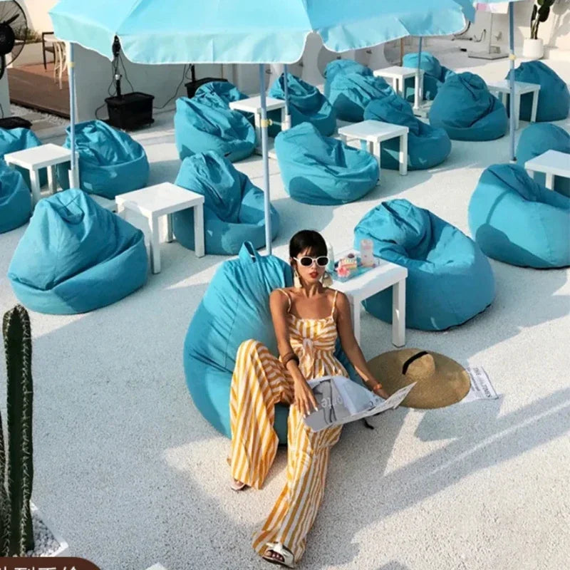 OTAUTAU 70cm Waterproof Bean Bag with Filler Outdoor Garden Beach Camping Swimming Pool Floating Beanbag Pouf Chair Oxford DD022