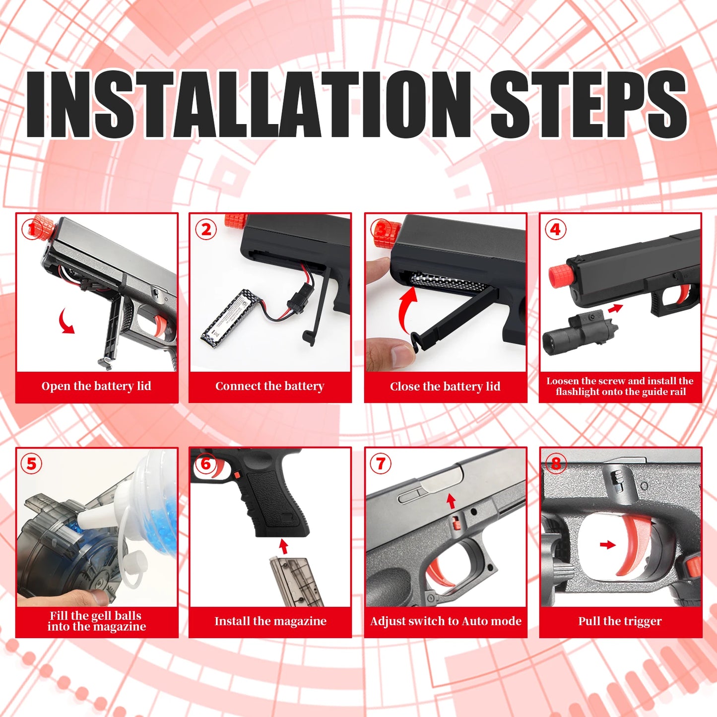 Dual Mode Electric Gel Balls Pistol Toy Water Blaster Gun