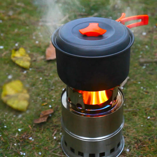 Portable Folding Windproof Wood Burning Stove Compact Stainless Steel Alcohol Stove Outdoor Camping Hiking Picnic BBQ