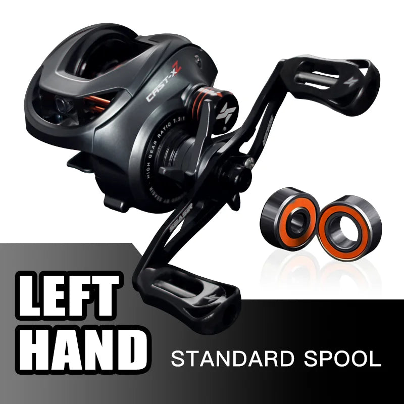 SEASIR Cast X2 Baitcasting Reel 7.3:1 Hybrid Ceramic Bearing Carbon Fiber Washer Dual Bearing System N52 Brake Fishing Reels