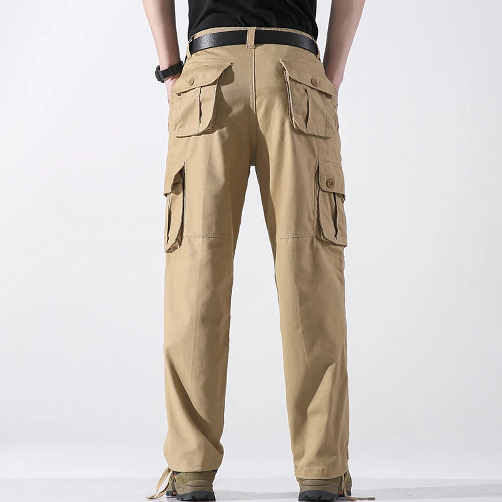 6 POCKETS US Mens Cargo Trousers 100% Cotton Work Trousers Tactical Combat Outdoor Pants
