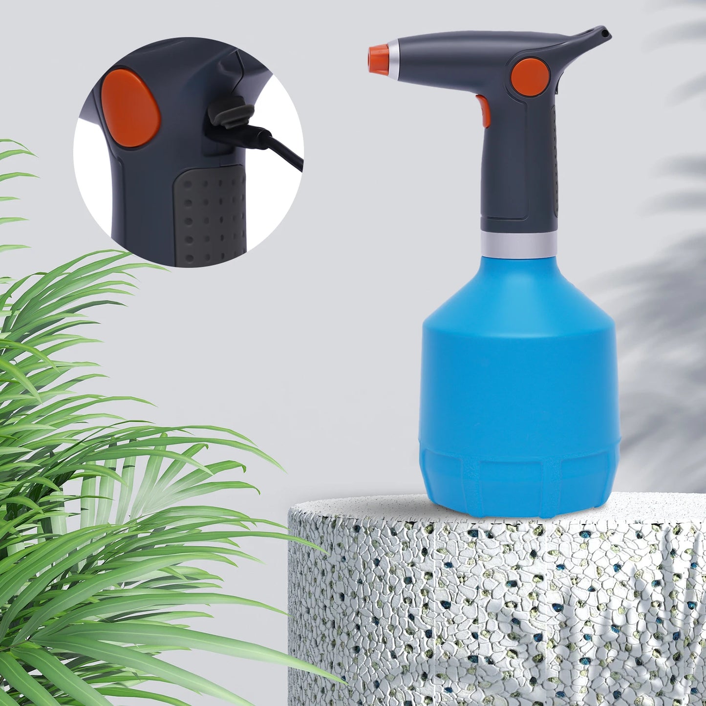 1000ML Electric Plant Spray Bottle Electric Watering Can High Pressure Garden Sprayer W/ 2000mah Battery Rechargeable