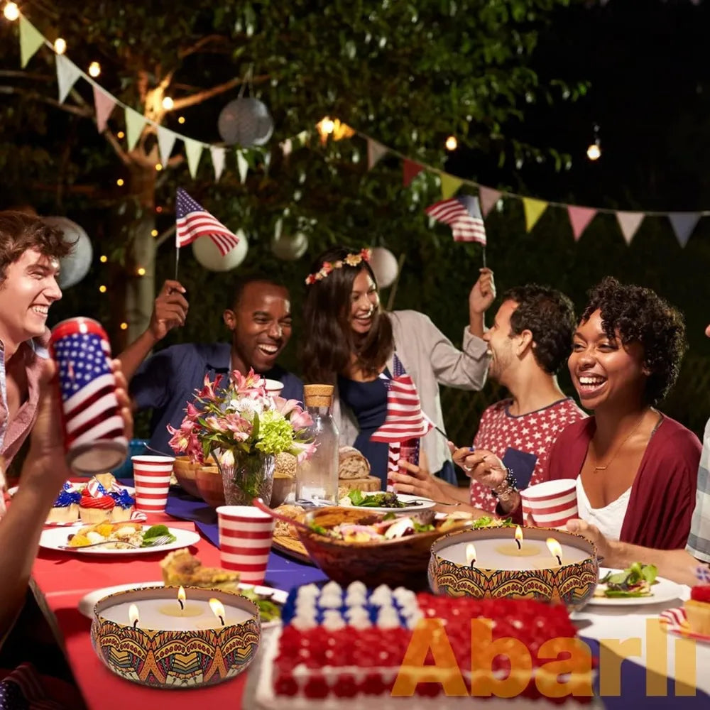 Citronella Outdoor Candle 3 Wick 13.5oz Soy Blue and White