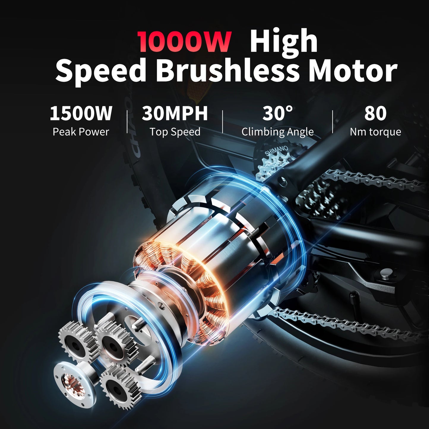 AMYET V9 G60 Electric Bike 1000W 48V Mountain Ebike