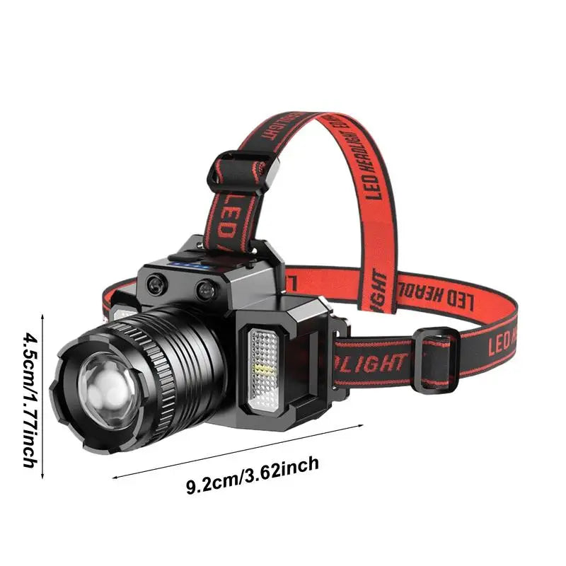 Motion Sensor Headlight LED Rechargeable Head Lamp Portable Outdoor Supplies Battery Powered Headlight For Camping Hiking