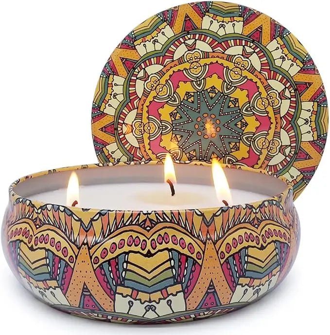 Citronella Outdoor Candle 3 Wick 13.5oz Soy Blue and White