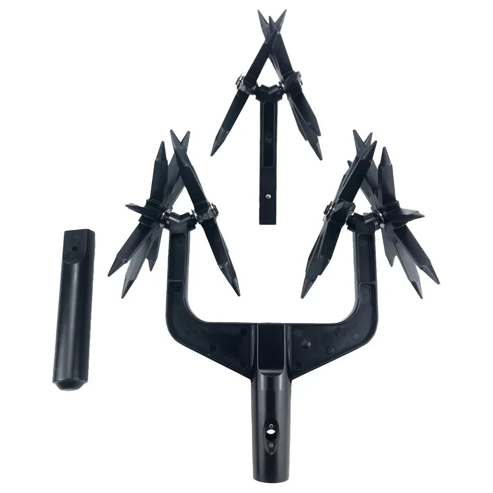 2 in 1 Garden Aerator Ventilated Scarifier Gardening Rotary Tiller Rotary Cultivator Tool Soil Plowing Tool for Garden