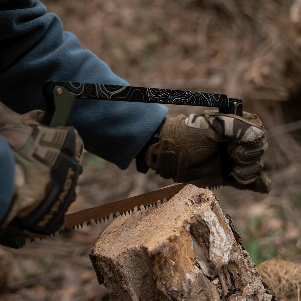 Folding Saw with Storage Bag Portable Wood Saw Aluminum Alloy Camping Foldable Hand Saw Outdoor Hiking Survival Tools