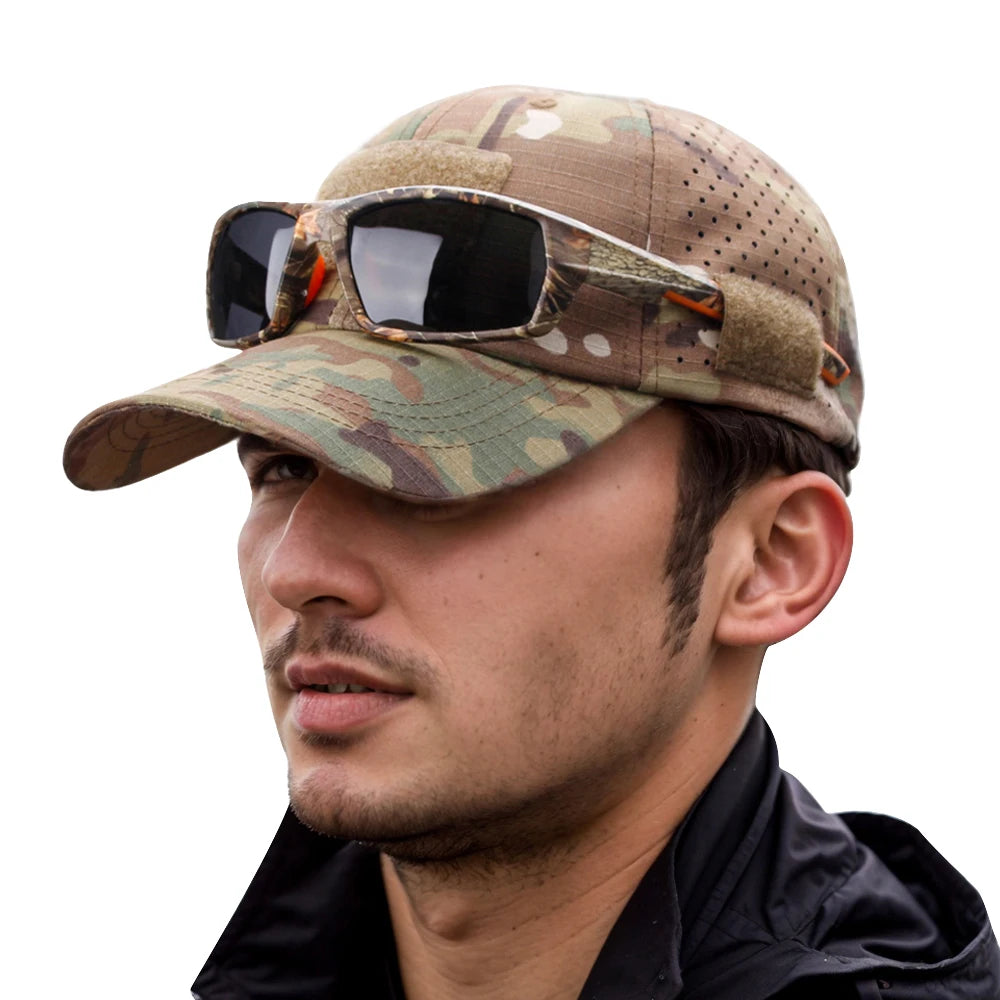 Unisex Camouflage Outdoor Baseball Cap Breathable Sun Protection Hat For Hunting