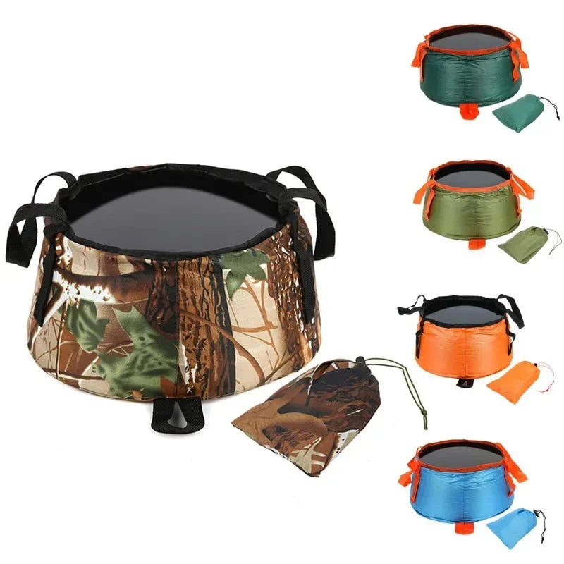 Folding Portable Washbasin with Foldable Bucket for Camping  Shower with Storage Bag Camping Equipment