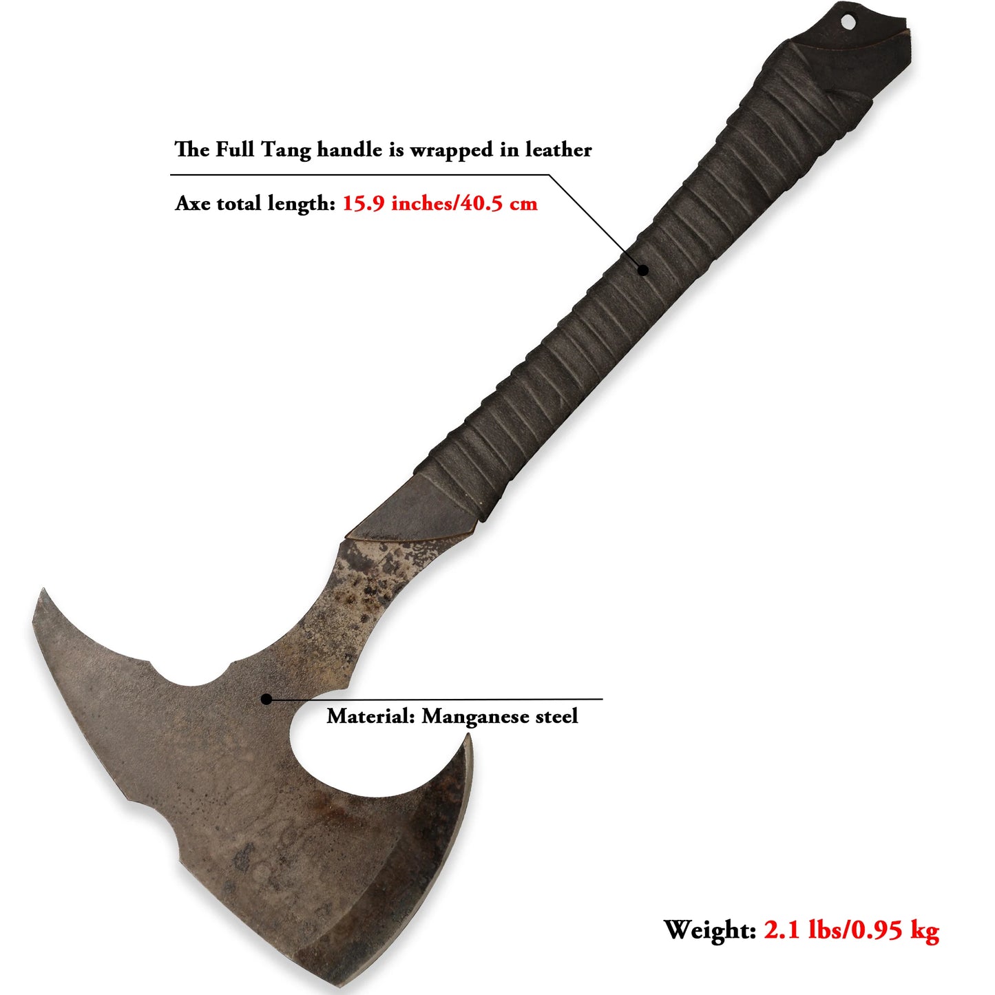 Handmade Manganese Steel 52HRC Hand Axe Full Tang Outdoor