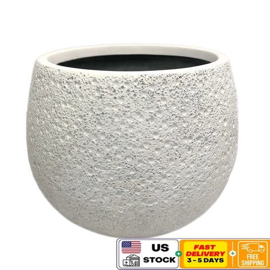 Durable 13 Inch Resin Moon Planter Weatherproof Outdoor Decor with Drainage Holes Unique Round Garden Planter Magical Design