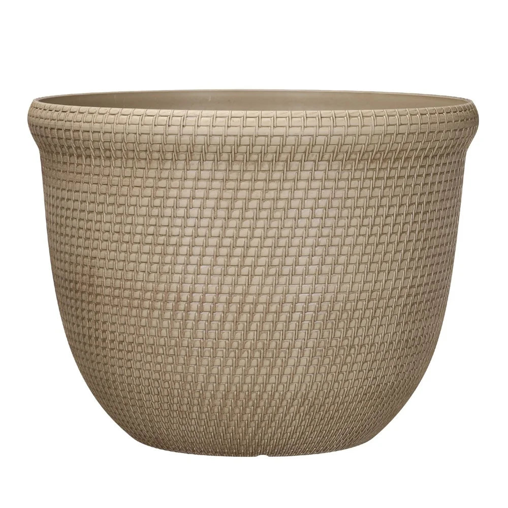 Recycled Resin Planter with Drainage Holes Lightweight Indoor Outdoor Gardening Pot UV Resistant Durable Eco-Friendly 15.8in