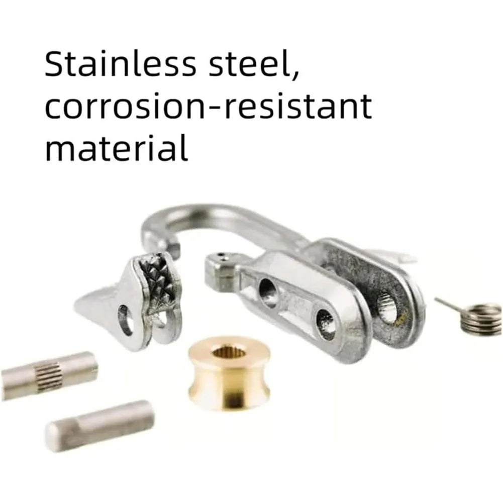 Outdoor Rope Adjuster with 6 Hooks Wear Resist Stainless Steel Rope Tension Adjuster Control Climbing Rope Adjust Equipment