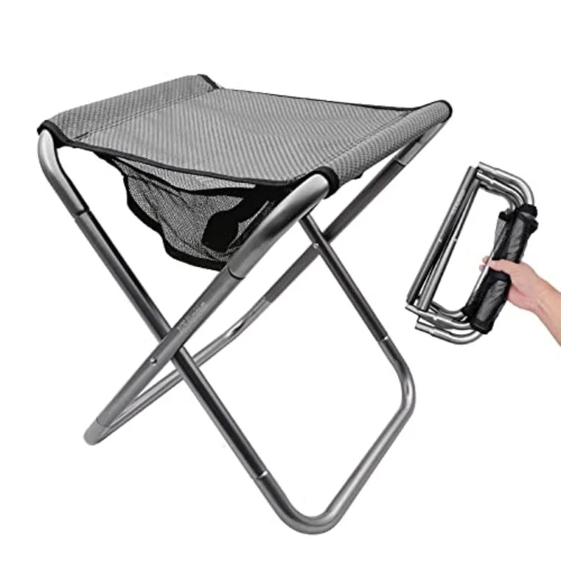 1PC Outdoor Aluminium Alloy Portable Folding Picnic Camping Stool Mini Storage Fishing Chair Ultralight Furniture