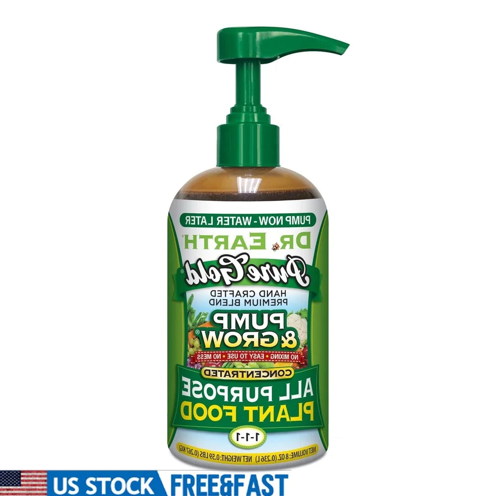 Pure Gold All Purpose Plant Food Fertilizer 1-1-1 Concentrated Liquid Easy Application Indoor Outdoor Feeds Plants Non Toxic