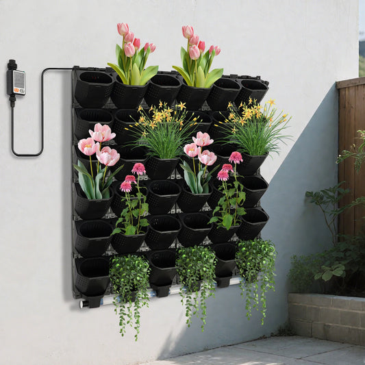 Black Sturdy and Durable Hanging Vertical Wall Planter Self Watering Garden Planter 36*Non-woven Fabrics