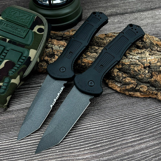 EDC Folding Knife D2 Steel Blade Nylon Fiber Handle Flipper