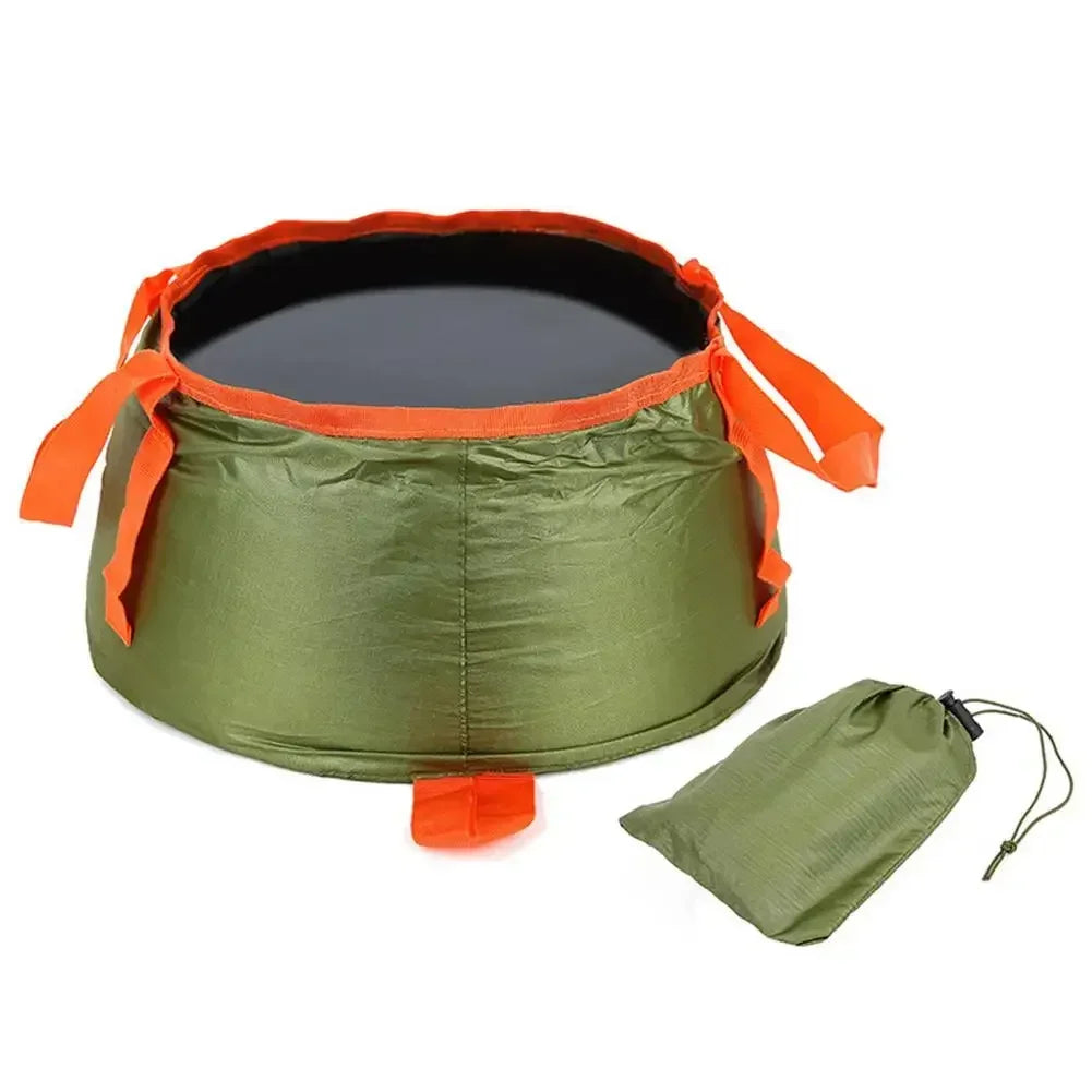Folding Portable Washbasin with Foldable Bucket for Camping  Shower with Storage Bag Camping Equipment